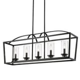 Mercer 5 Light Oversized Linear Island Oversized Pendant by Golden - 4309-LP