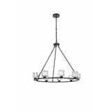 Chalk Leaze 9 Light Chandelier 30 Inch Tall and 36 Inch Wide by BSH - 390-BEL-1370341