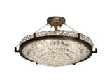 Veneto Luce Ring 6 Light Semi Flush Mount by Justice Design - GLA-9682-35-LACE