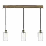 Crown Point 3 Light Cord Hung Linear Pendant 36.88 Inch Wide by Innovations - 123B-3P-G434-7