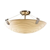 Porcelina U-Clips 6 Light 27 Inch Wide Semi Flush Mount by Justice Design - PNA-9612-35-WAVE
