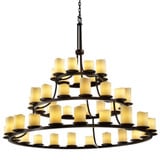 Candlearia Dakota 45 Light Oversized 3 Tier Chandelier by Justice Design - CNDL-8714-14-CREM