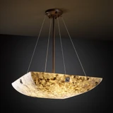 Alabaster Rocks Finials 3 Light F1 Square Large Pendant by Justice Design - ALR-9661-25-F1
