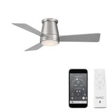 Iris Point 3 Blade Flush Mount Ceiling Fan with Light Kit 44 Inches Wide by BSH - 156-BEL-1155486
