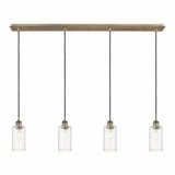 Crown Point 4 Light Cord Hung Linear Pendant 48.88 Inch Wide by Innovations - 124B-4P-G434-7