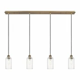 Crown Point 4 Light Cord Hung Linear Pendant 48.88 Inch Wide by Innovations - 124B-4P-G434-7