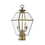 Westover 2 Light Outdoor Post Top Lantern 9 x 16.5 Inches by Livex  - 2284