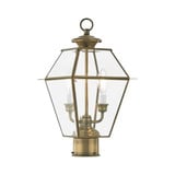 Westover 2 Light Outdoor Post Top Lantern 9 x 16.5 Inches by Livex  - 2284