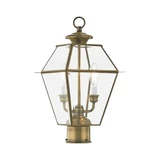 Westover 2 Light Outdoor Post Top Lantern 9 x 16.5 Inches by Livex - 2284