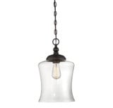 1 Light Mid Century Modern Small Pendant 16.5 Inch Tall by Meridian - M70019