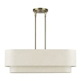 Manorwood 4 Light Large Linear Chandelier 20.5 Inch X 10 Inch Wide by Livex - 41934