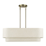 Manorwood 4 Light Large Linear Chandelier 20.5 Inch X 10 Inch Wide by Livex - 41934
