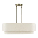 Manorwood 4 Light Large Linear Chandelier 20.5 Inch X 10 Inch Wide by Livex - 41934