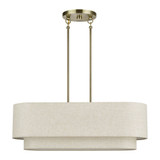 Manorwood 3 Light Medium Linear Chandelier 19.5 X 10 Inch Wide by Livex - 41933