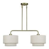 Manorwood 2 Light Large Linear Chandelier 22 Inch and 12 Inch Wide by Livex - 41942
