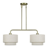 Manorwood 2 Light Large Linear Chandelier 22 Inch and 12 Inch Wide by Livex - 41942
