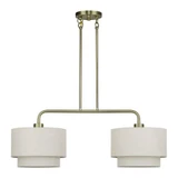 Manorwood 2 Light Large Linear Chandelier 22 Inch and 12 Inch Wide by Livex - 41942