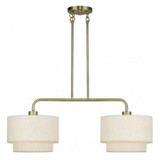 Manorwood 2 Light Large Linear Chandelier 22 Inch and 12 Inch Wide by Livex - 41942
