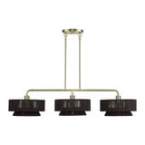Florell 3 Light Extra Large Linear Chandelier 19 X 13 Inch Wide by Livex - 49143