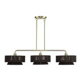 Florell 3 Light Extra Large Linear Chandelier 19 X 13 Inch Wide by Livex - 49143