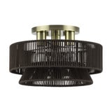 Florell 3 Light Large Semi Flush Mount 9.25 Inch and 15 Inch Wide by Livex - 49146