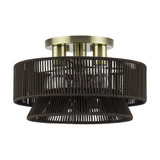 Florell 3 Light Large Semi Flush Mount 9.25 Inch and 15 Inch Wide by Livex - 49146