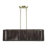 Acordia 4 Light Large Linear Chandelier 19 Inch and 7.75 Inch Wide by Livex - 49128