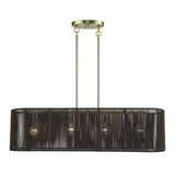 Acordia 4 Light Large Linear Chandelier 19 Inch and 7.75 Inch Wide by Livex - 49128