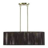 Acordia 3 Light Medium Linear Chandelier 19 Inch and 7 Inch Wide by Livex - 49127