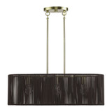 Acordia 3 Light Medium Linear Chandelier 19 Inch and 7 Inch Wide by Livex - 49127