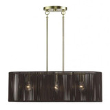 Acordia 3 Light Medium Linear Chandelier 19 Inch and 7 Inch Wide by Livex - 49127