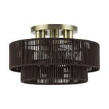 Acordia 3 Light Large Semi Flush Mount 9.25 Inch and 15 Inch Wide by Livex - 49133