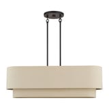 Bellingham 4 Light Large Linear Chandelier 20.5 X 10 Inch Wide by Livex - 58873