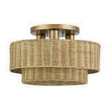 Weavington 3 Light Large Semi Flush Mount 9.25 Inch X 15 Inch Wide by Livex - 60047