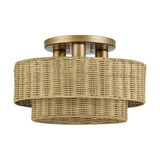 Weavington 3 Light Large Semi Flush Mount 9.25 Inch X 15 Inch Wide by Livex - 60047
