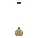 Summervine 1 Light Mini Globe Pendant 21 Inch Tall and 8 Inch Wide by Livex - 60201