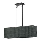 Weavington 3 Light Medium Linear Chandelier 19 Inch X 7 Inch Wide by Livex - 60552