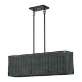 Weavington 3 Light Medium Linear Chandelier 19 Inch X 7 Inch Wide by Livex - 60552