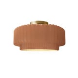 Radiance 1 Light Pleated Tier Semi Flush Mount 7 X 12 by Justice Design - CER-6370