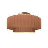 Radiance 1 Light Pleated Tier Semi Flush Mount 14.5 Inch by Justice Design - CER-6373