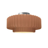 Radiance 1 Light Pleated Tier Semi Flush Mount 14.5 Inch by Justice Design - CER-6373