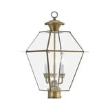 Westover 3 Light Outdoor Post Top Lantern 12 x 21.5 Inches by Livex  - 2384