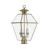 Westover 3 Light Outdoor Post Top Lantern 12 x 21.5 Inches by Livex - 2384