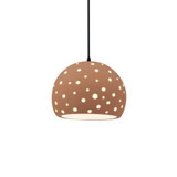 Perforated Globe 1 Light Cord Pendant 6 X 7 Inch Wide by Justice Design - CER-6580