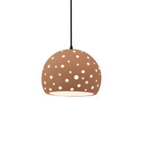 Perforated Globe 1 Light Cord Pendant 6 X 7 Inch Wide by Justice Design - CER-6580