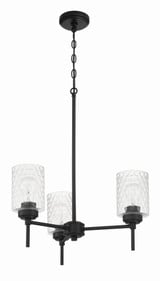 Claire 3 Light Chandelier 30 Inch Tall and 20 Inch Wide by Craftmade - 60523