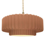 Radiance 1 Light Tier Pleated Pendant 6 X 16.25 Inch Wide by Justice Design - CER-6555
