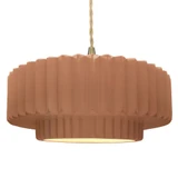 Radiance 1 Light Tier Pleated Pendant 6 X 16.25 Inch Wide by Justice Design - CER-6555