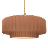 Radiance 1 Light Tier Pleated Pendant 6 X 16.25 Inch Wide by Justice Design - CER-6555