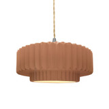 Radiance 1 Light Tier Pleated Pendant 5.25 X 14.5 Wide by Justice Design - CER-6553